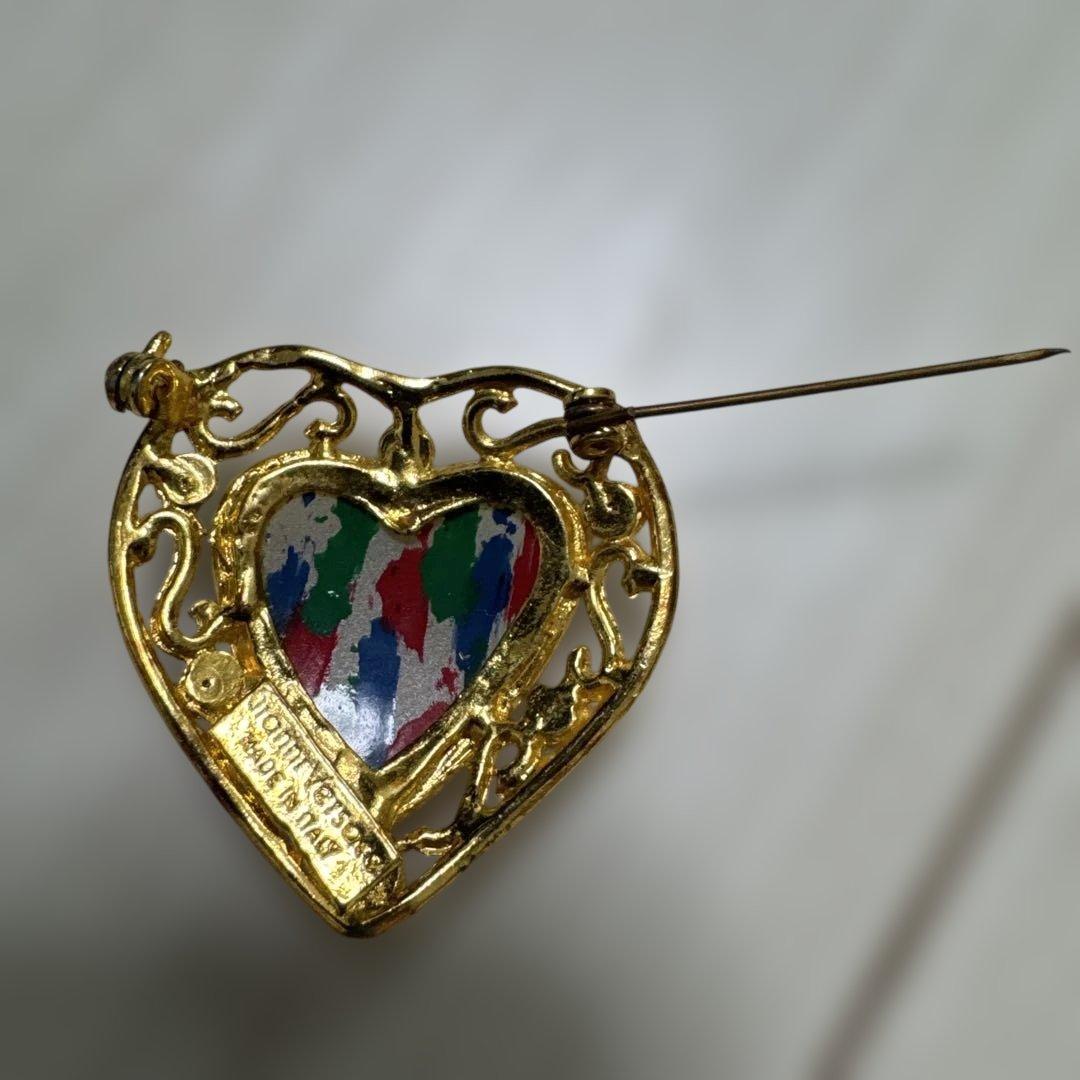 T*！様 美品 希少 レア ジャンニ ヴェルサーチ ブローチ ハート ヴィンテー