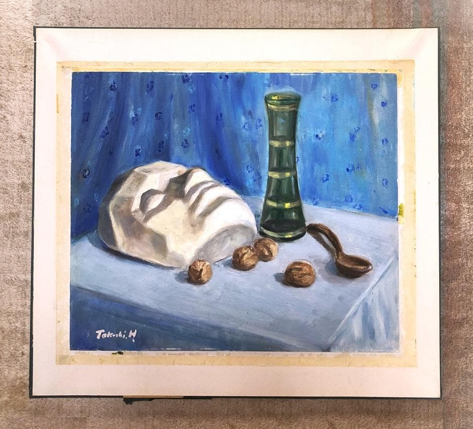 【 林武 静物画 】　板絵額装