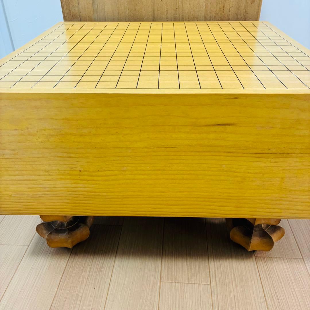 【状態良好】囲碁盤　本榧　天地柾目　5寸8分　脚付き　ヘソ有