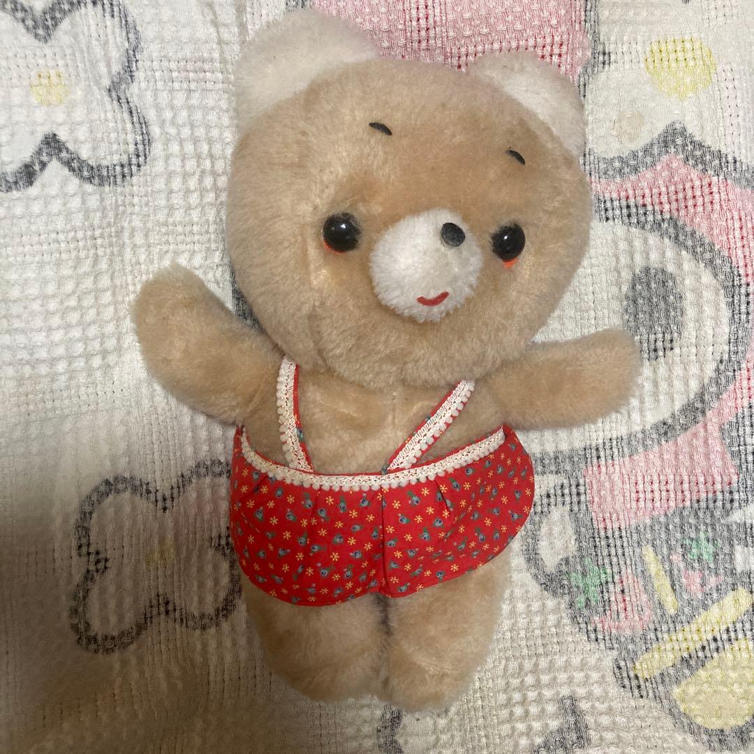 昭和レトロ　ぬいぐるみの三英　クマ　ぬいぐるみ　中古品