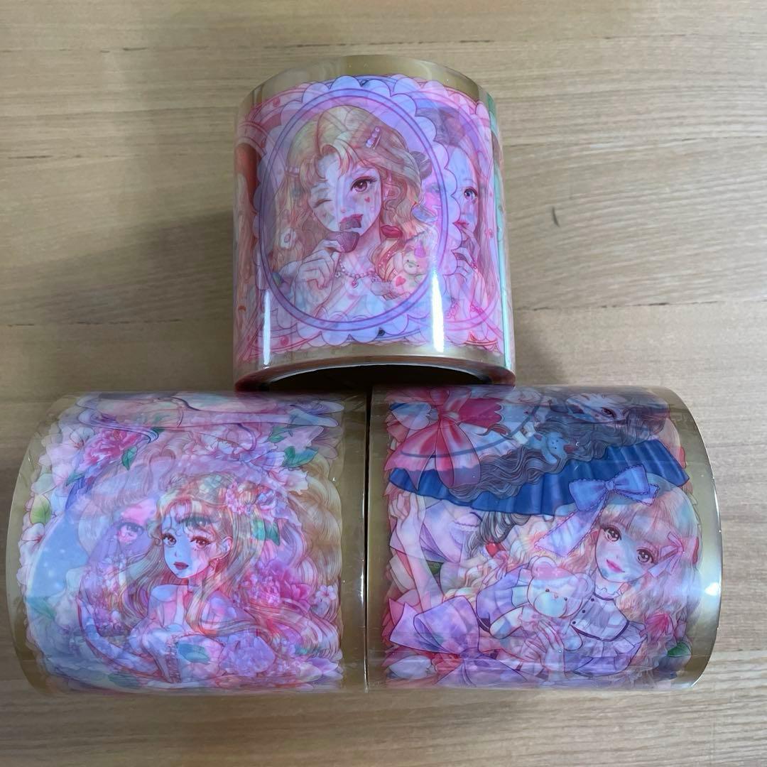 海外 OPPテープ 4個 韓国作家 O1004 デザインテープ 人物 女の子