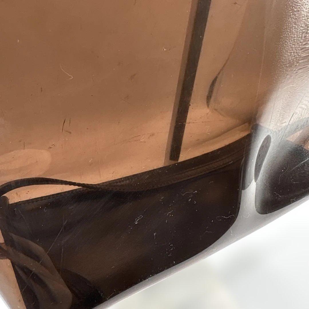 GUCCI グッチ バンブー ショルダーハンドバッグ ビニール レザー ブラウン