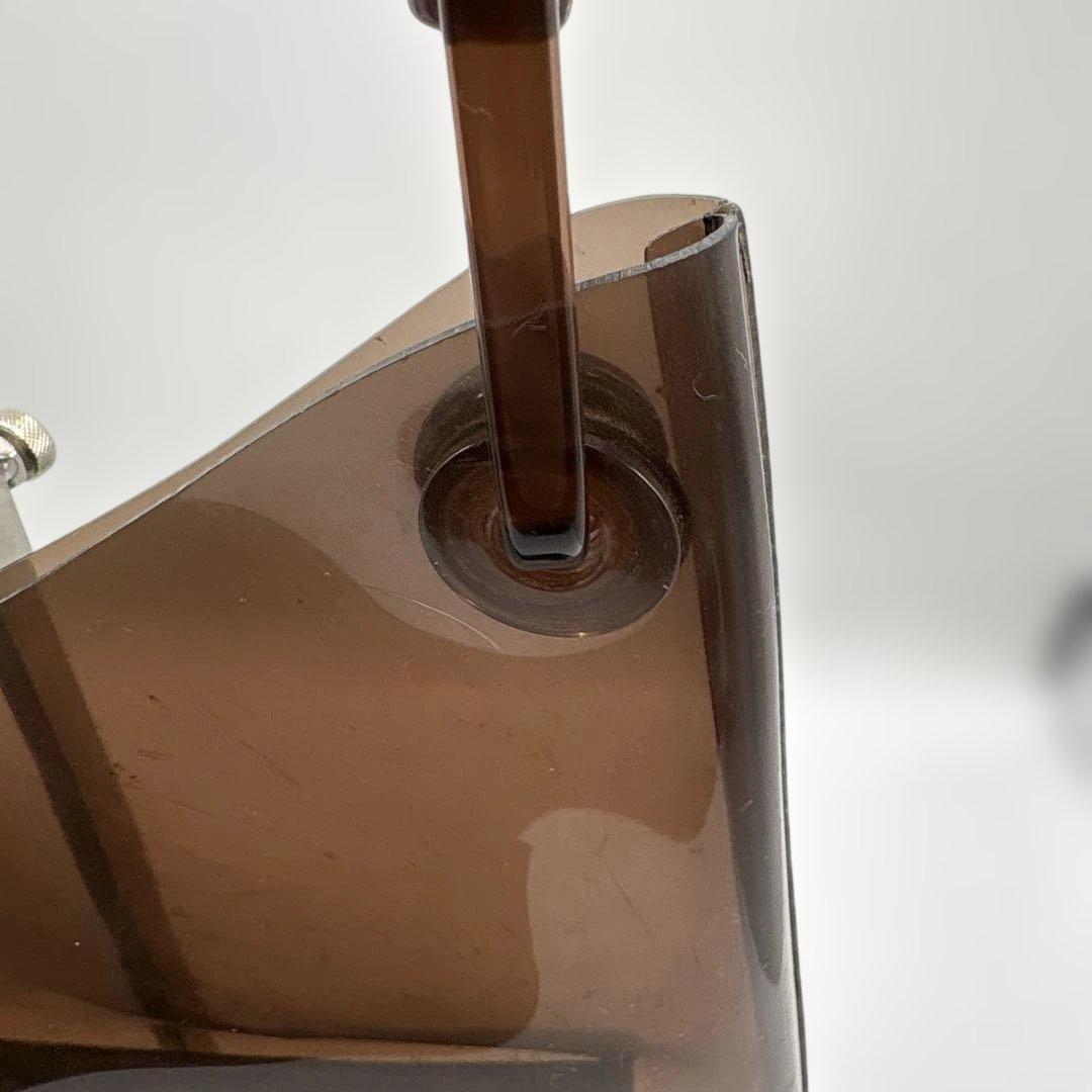 GUCCI グッチ バンブー ショルダーハンドバッグ ビニール レザー ブラウン