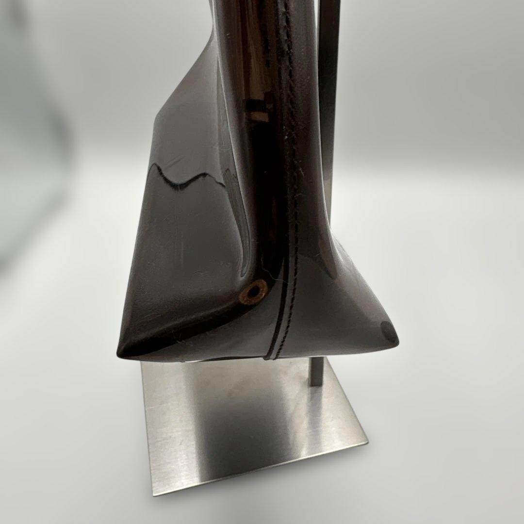 GUCCI グッチ バンブー ショルダーハンドバッグ ビニール レザー ブラウン