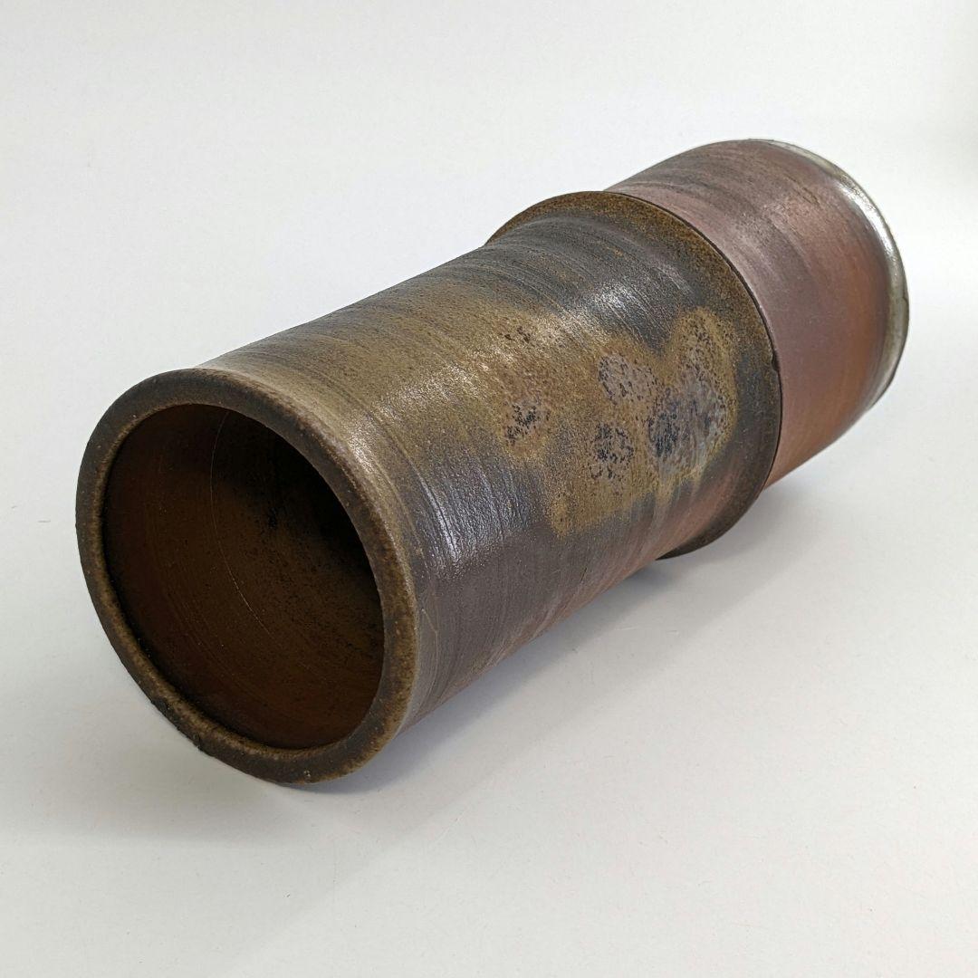 岡山県重要無形文化財 松井與之 備前焼 一輪挿花入 共箱共布