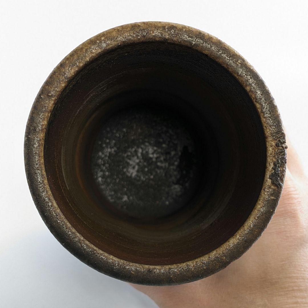 岡山県重要無形文化財 松井與之 備前焼 一輪挿花入 共箱共布 花瓶 花生