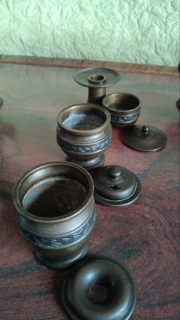 ブロンズ製骨董仏具12点セット