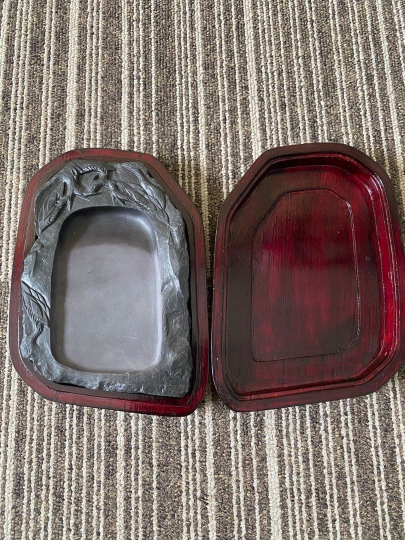 中国古玩 冠羅蕉硯 中国製 書道具 硯 端渓硯 中国美術 木