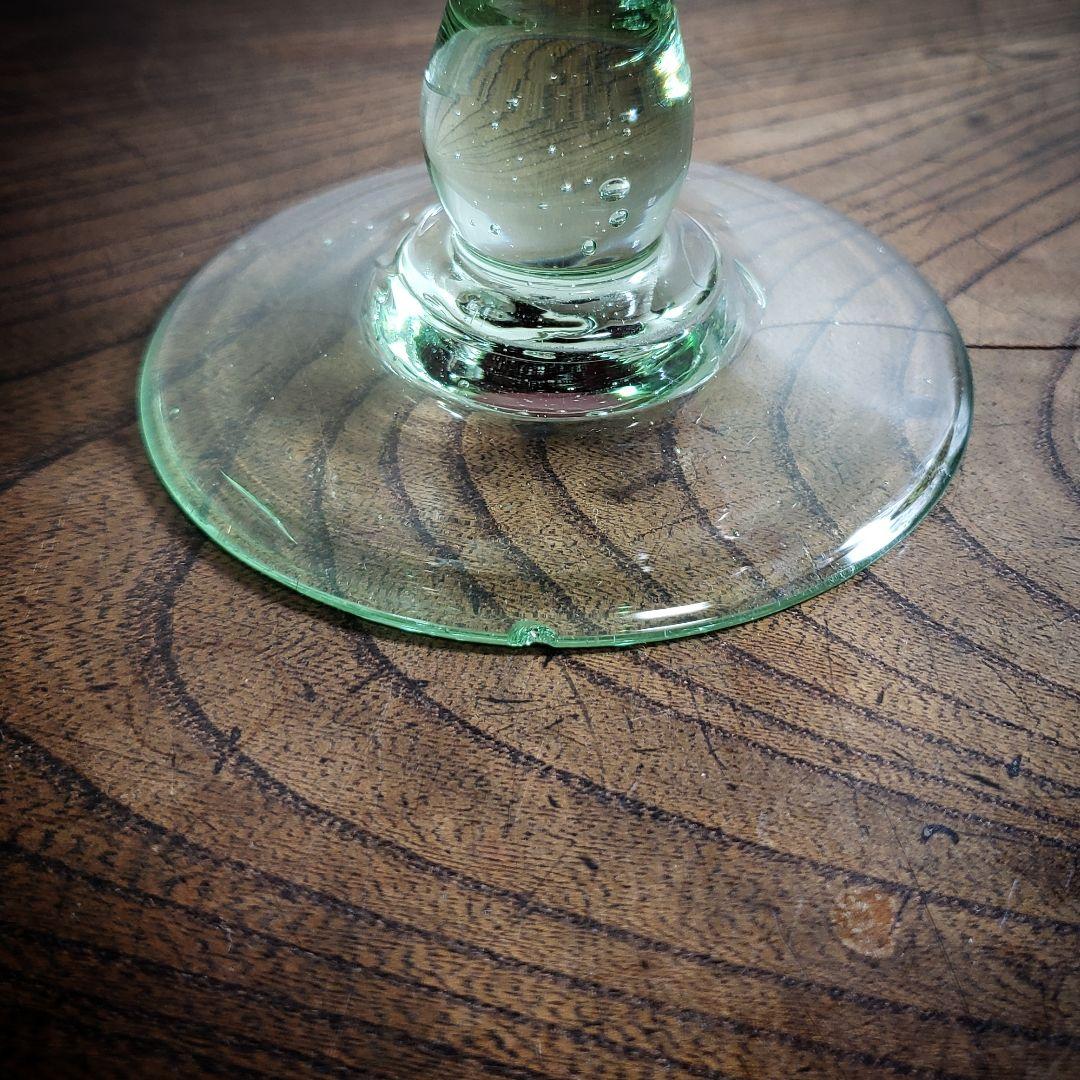 乳白地桃色被し 色ガラス 輪花 コンポート ウランガラス 氷コップ