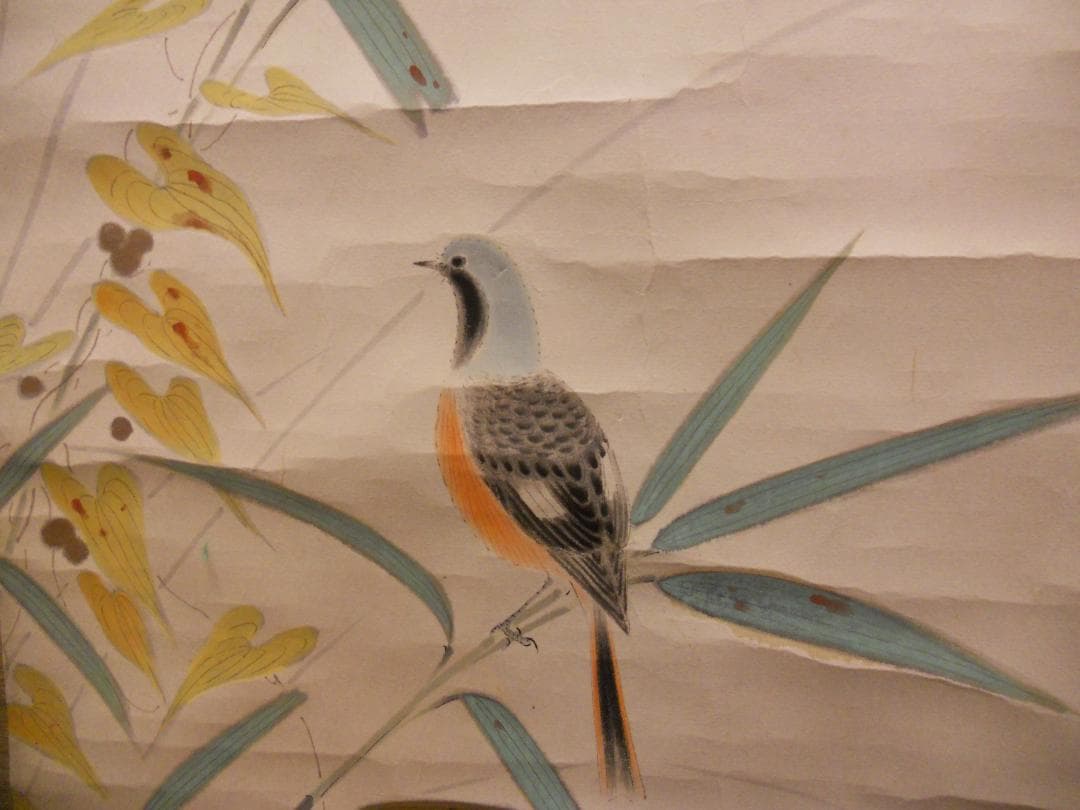 掛け軸 竹本澄庵 松上鶴之図 絹本 希少 軸装 茶道具 掛軸 美品 です。