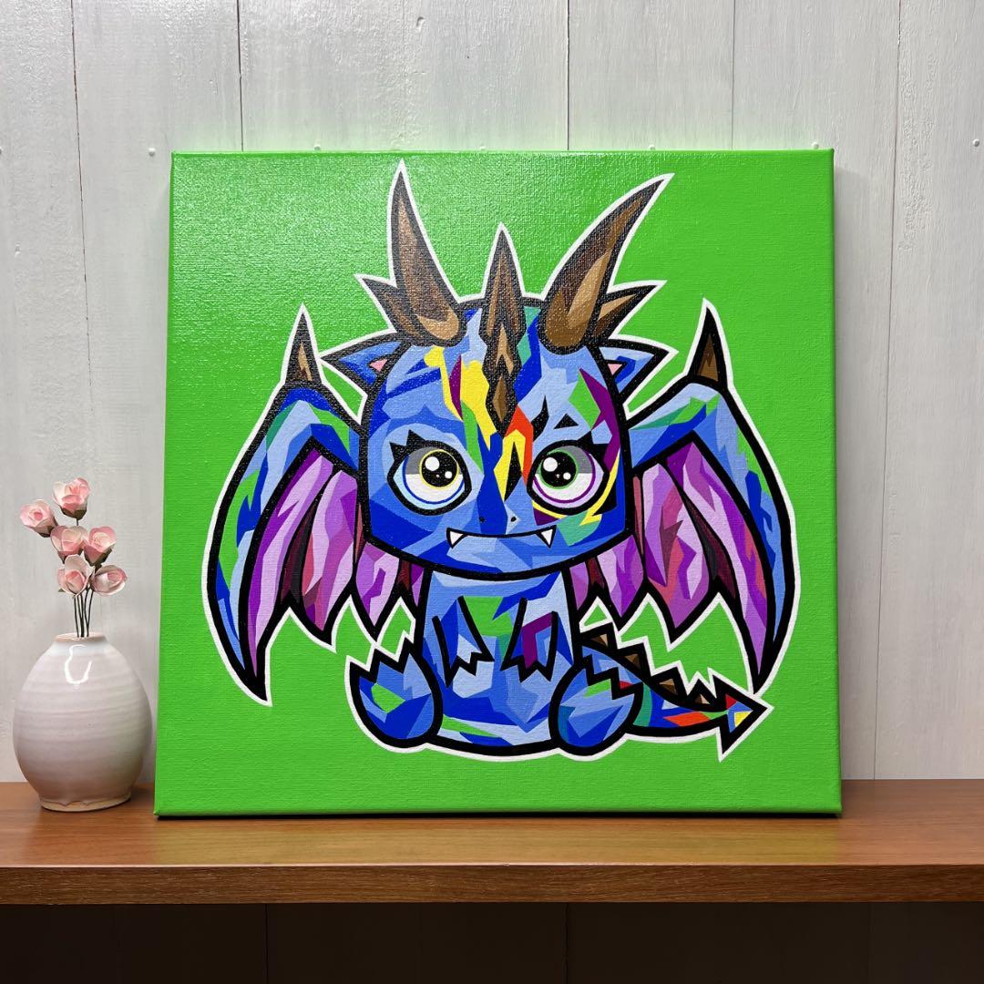 「背中の翼」｜絵画 原画 動物画 ドラゴン イラスト ドローイング