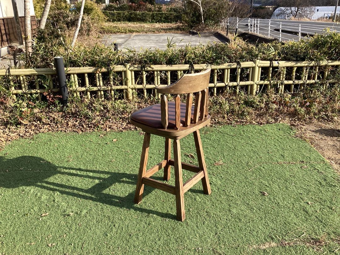 [さのちゃん] ビンテージ木製スツール カウンターチェア