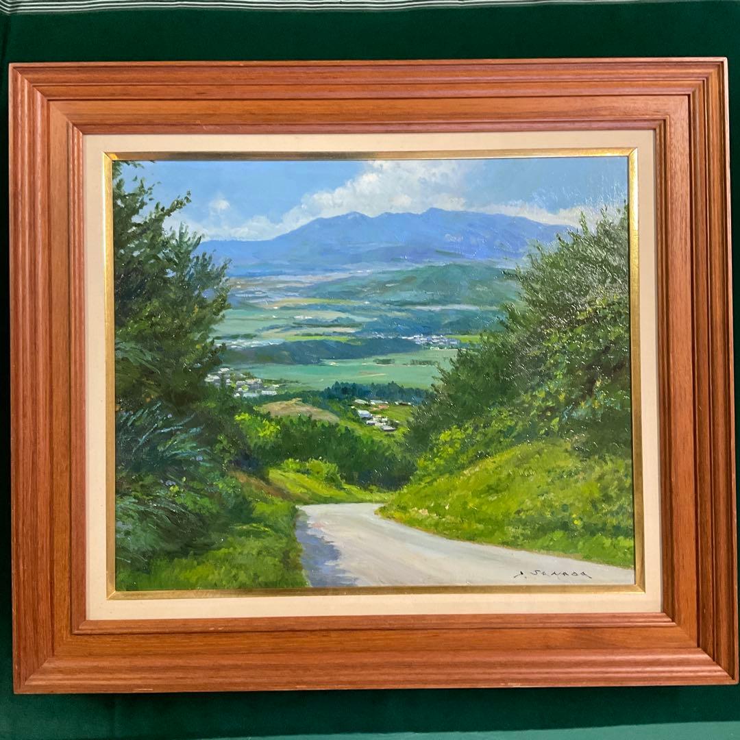 佐間田敏夫　「沖縄多野岳中腹より」　F8号　一枚の絵　古径額 佐間田敏夫 「沖縄多野岳中腹より」 F8号 一枚の絵 古径額 佐間田敏夫