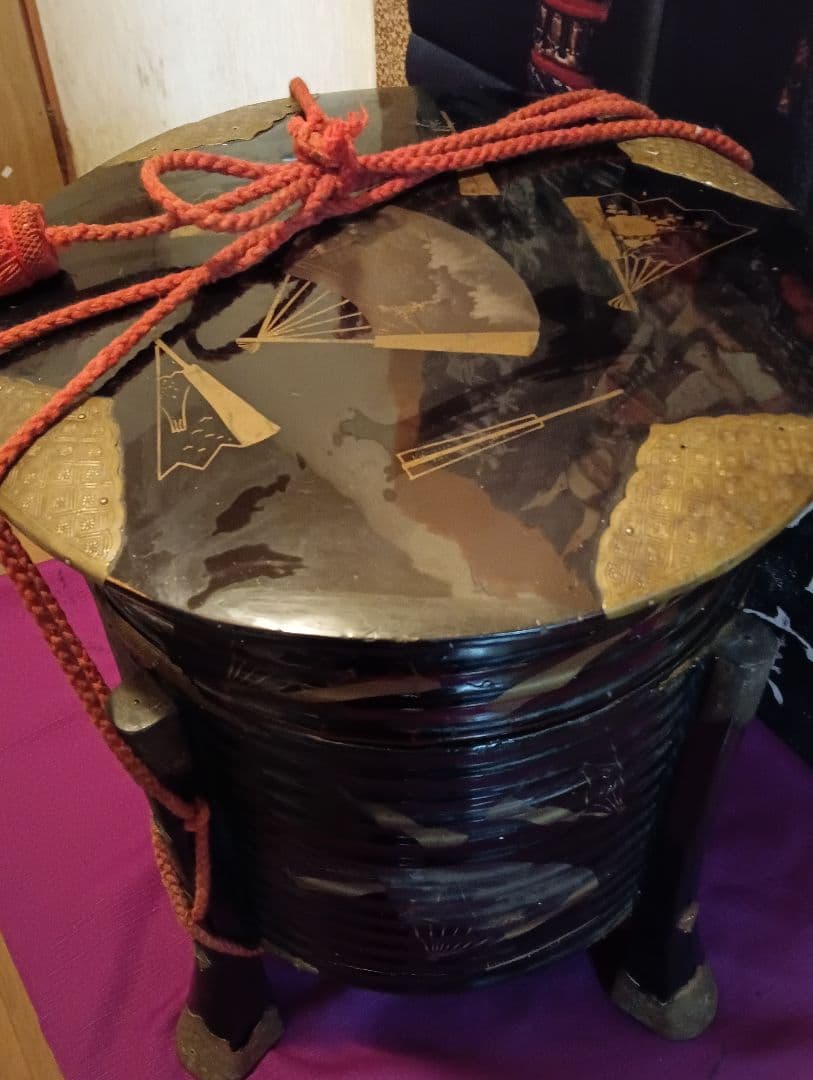 江戸時代中期〜後期幕末頃時代大名道具黒漆塗金蒔絵上級武家所用時代行器当時物