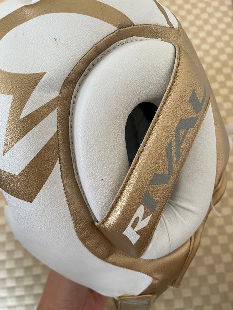 Rival(ライバル)RHG100 ヘッドガード/ホワイト×ゴールド N110