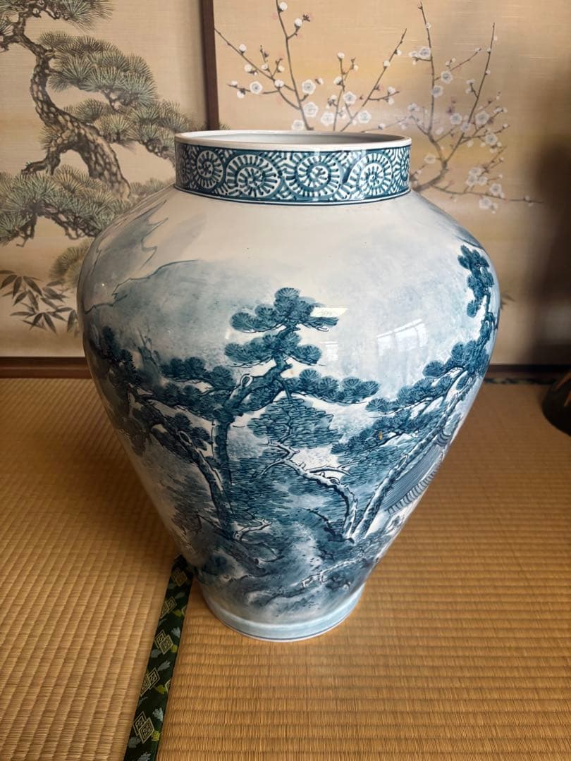 有田焼金龍窯博山作‼️】山水飾壷沈香壺大壷骨董品 飾壺 置物 古美術品