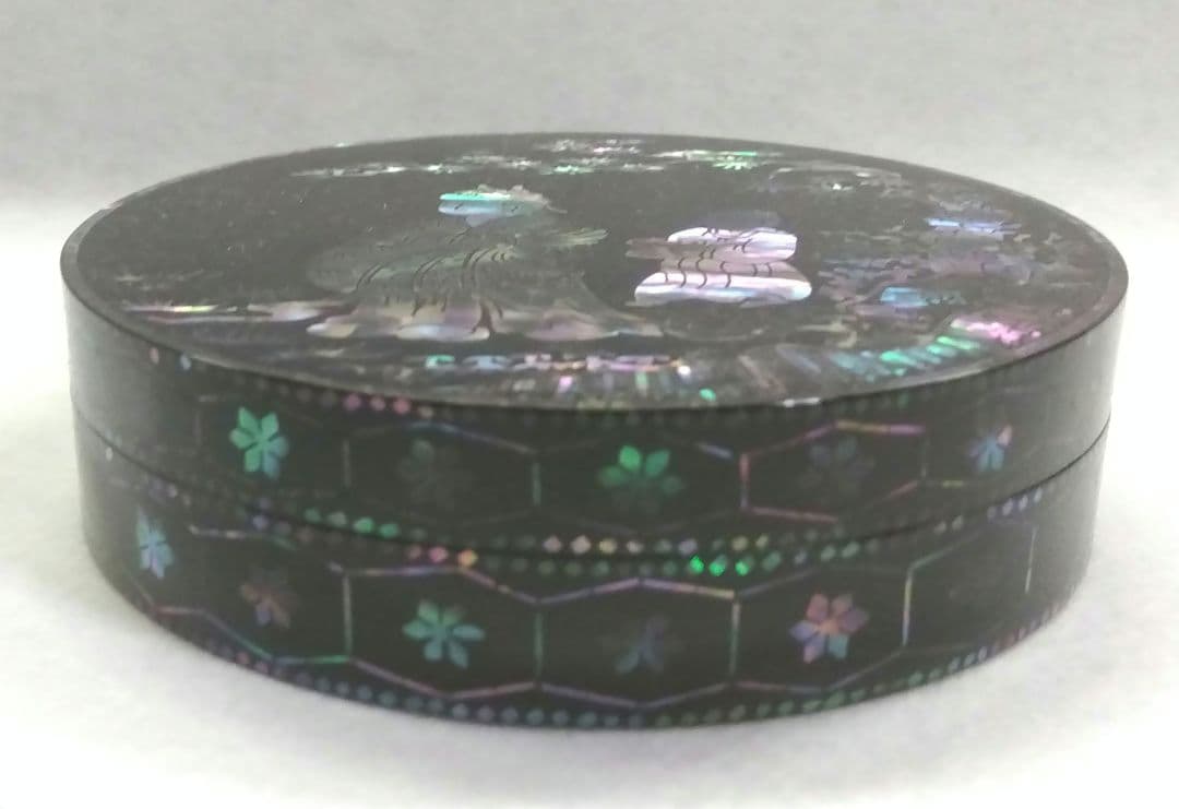 茶道具 香合 唐物写 青貝 唐人物 加州 大井好雲斎 加賀蒔絵 松田権六 師事