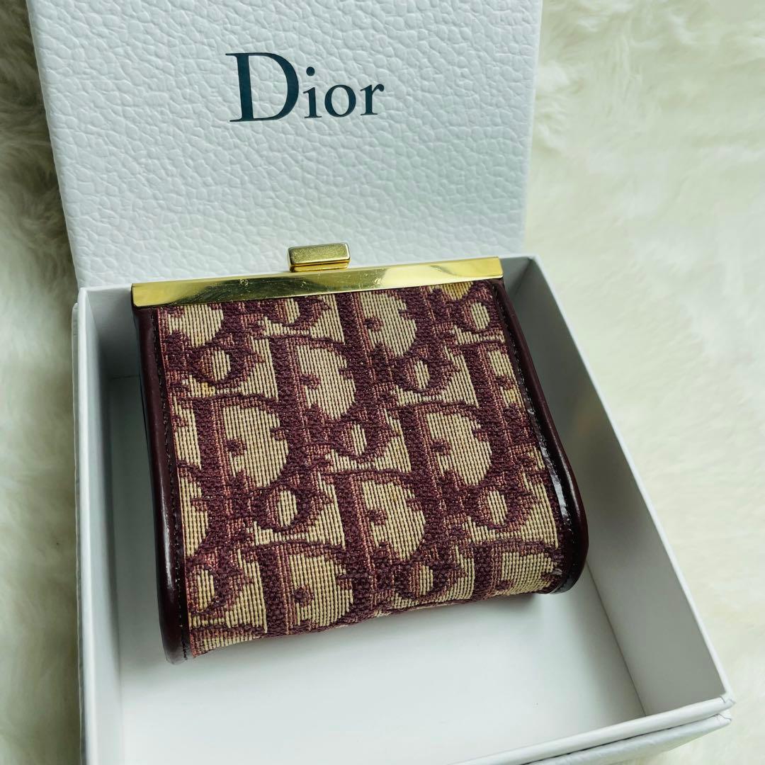 美品　箱付Dior トロッター ケース がま口　ボルドー　おしゃれ　希少