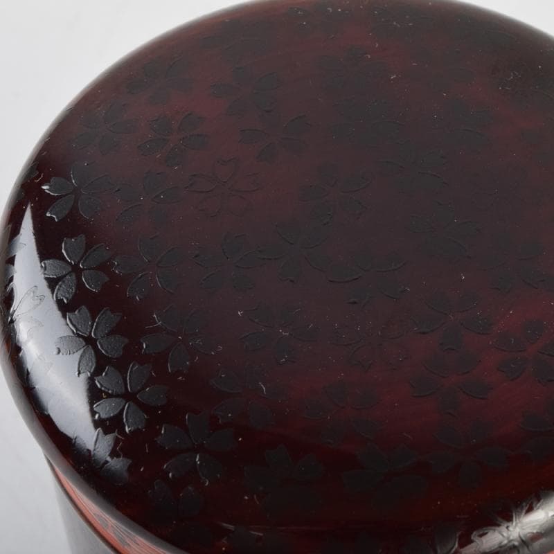 茶道具 中村香鳳作 夜桜蒔絵 珠光棗 共箱 V 9101