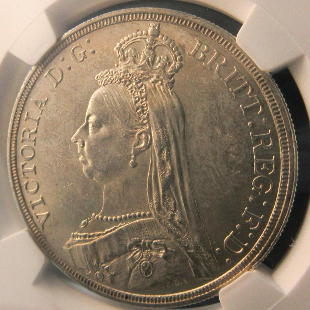 1887 イギリス クラウン 銀貨 ゴールデンジュビリー NGC コイン - メルカリ