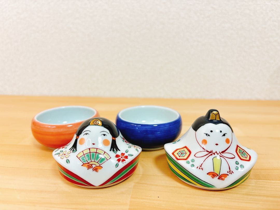 ちーばぁ～ご依頼品　有田焼　幸楽窯　おひな様珍味入れ　ぼんぼり　4点セット