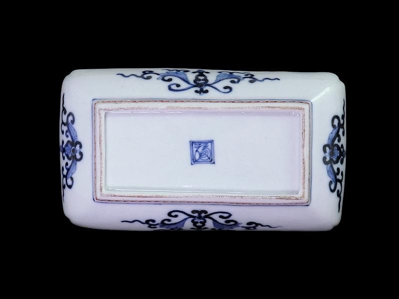 大聖寺伊万里　金襴手　龍に鳳凰　山水紋の図　長皿　356AS-DBl