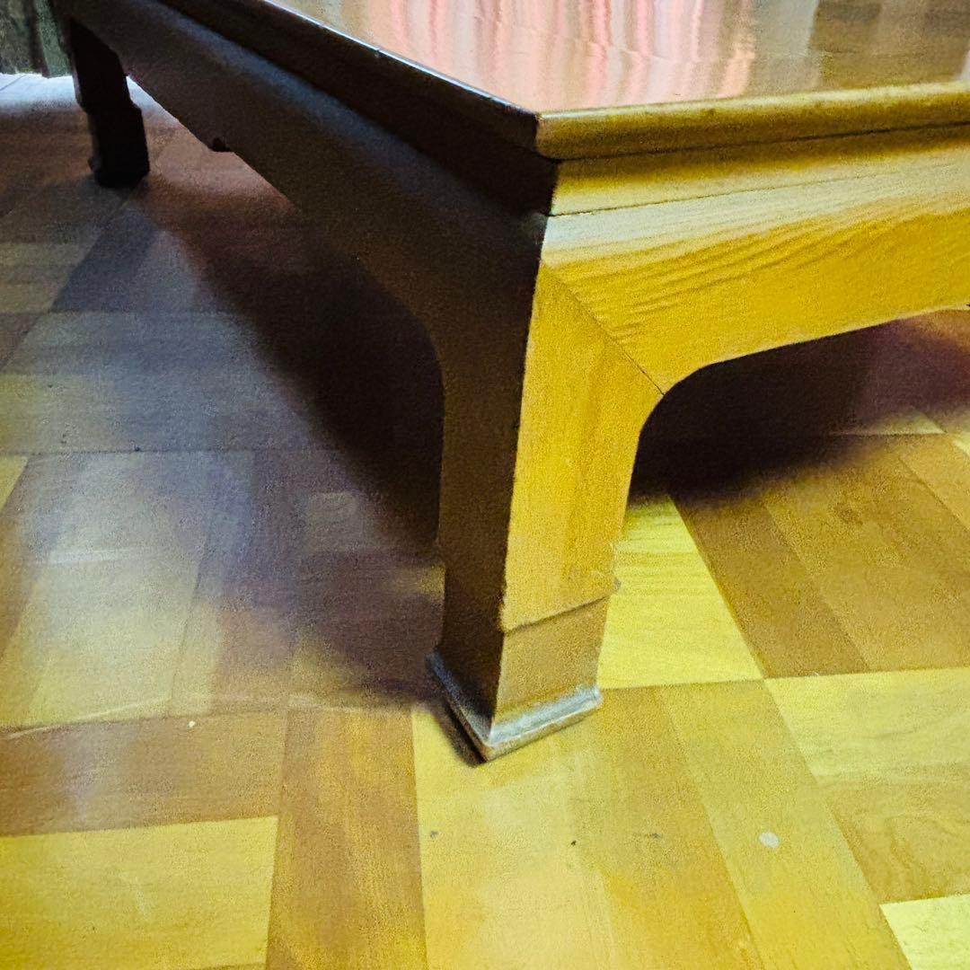 木製シンプル座卓 天板ひび割れあり｜