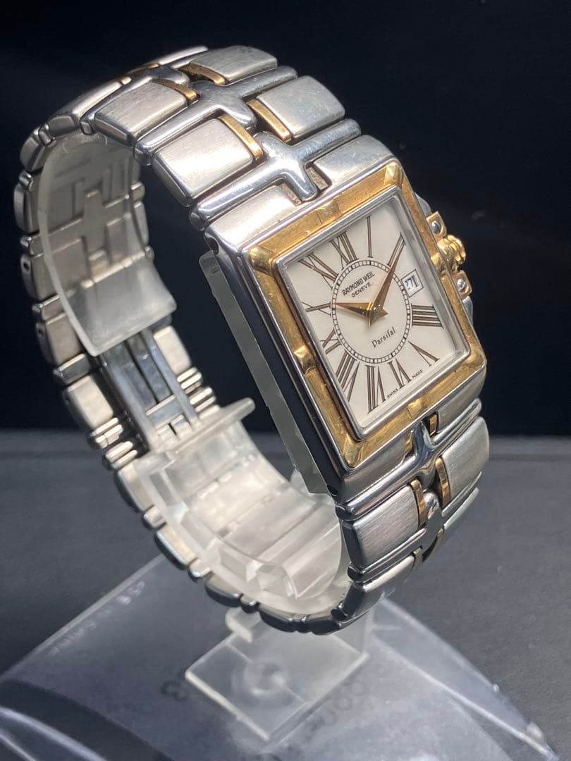 レイモンドウィル 9390 パルシファル デイト スクエア アイボリー文字盤