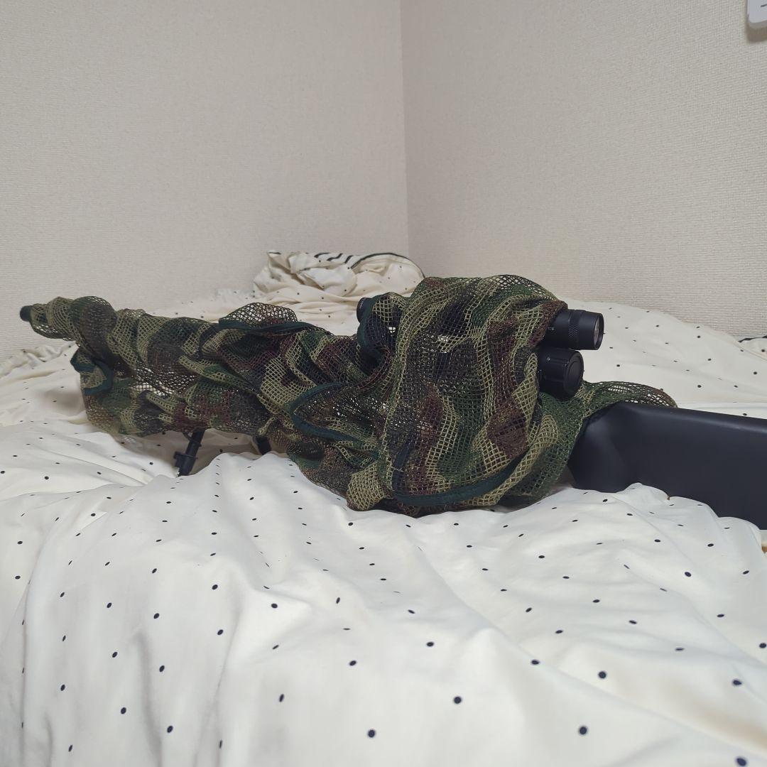 スナイパーライフルVSR10 カモフラージュネット、スコープ付き