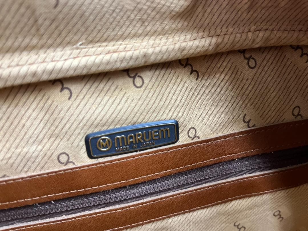 ☆美品☆MARUEM 本革 スクエア ボストンバッグ 旅行鞄 レトロ キャメル