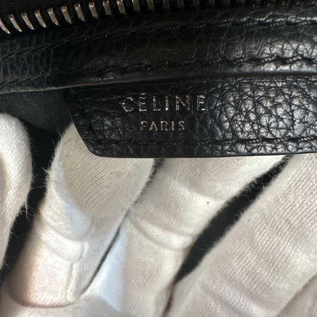 CELINE ラゲージ ミニ ブラック レザー ハンドバッグ 旧ロゴ 保存袋付き