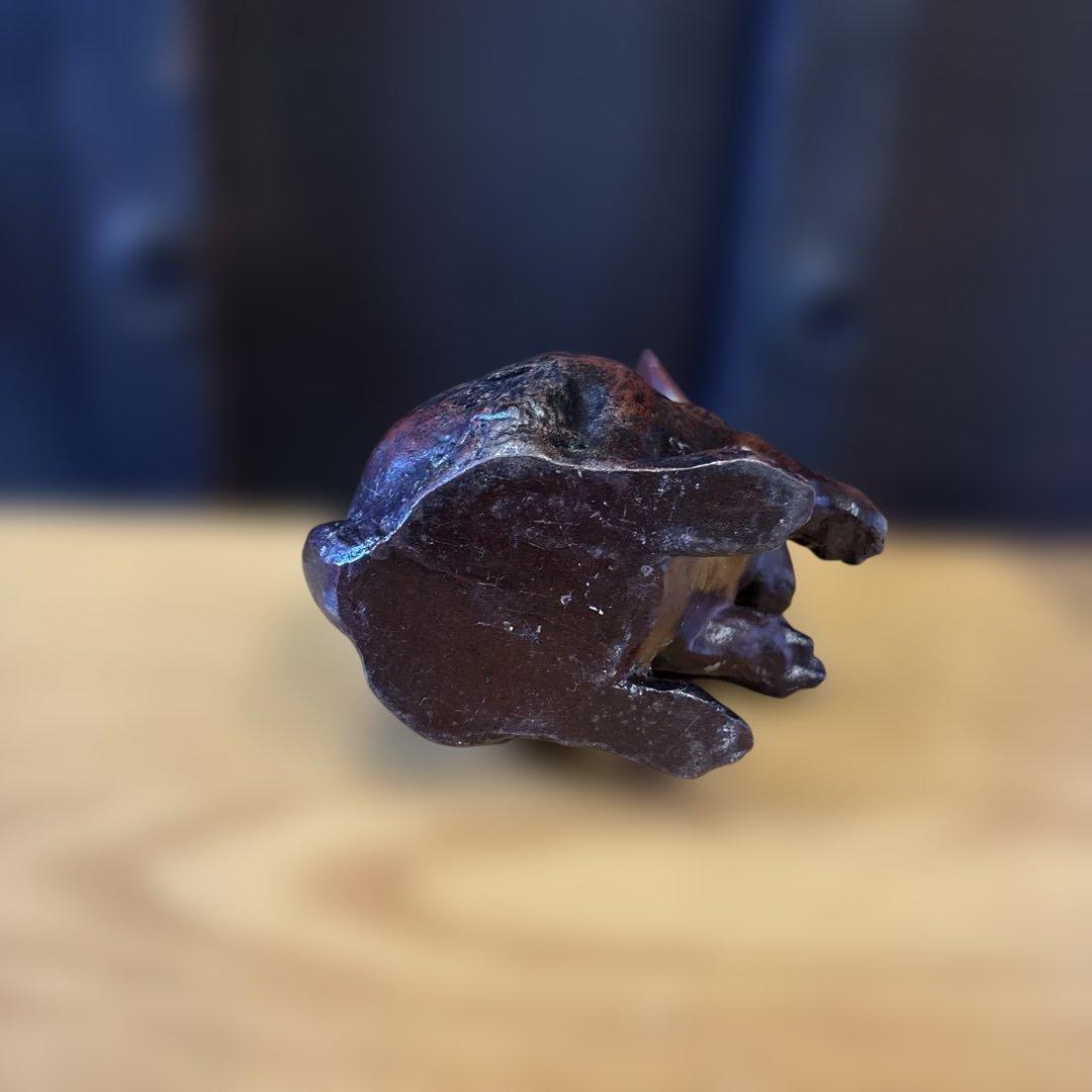 うさぎ 置物 鋳鉄製 金属工芸 アンティーク ブロンズ