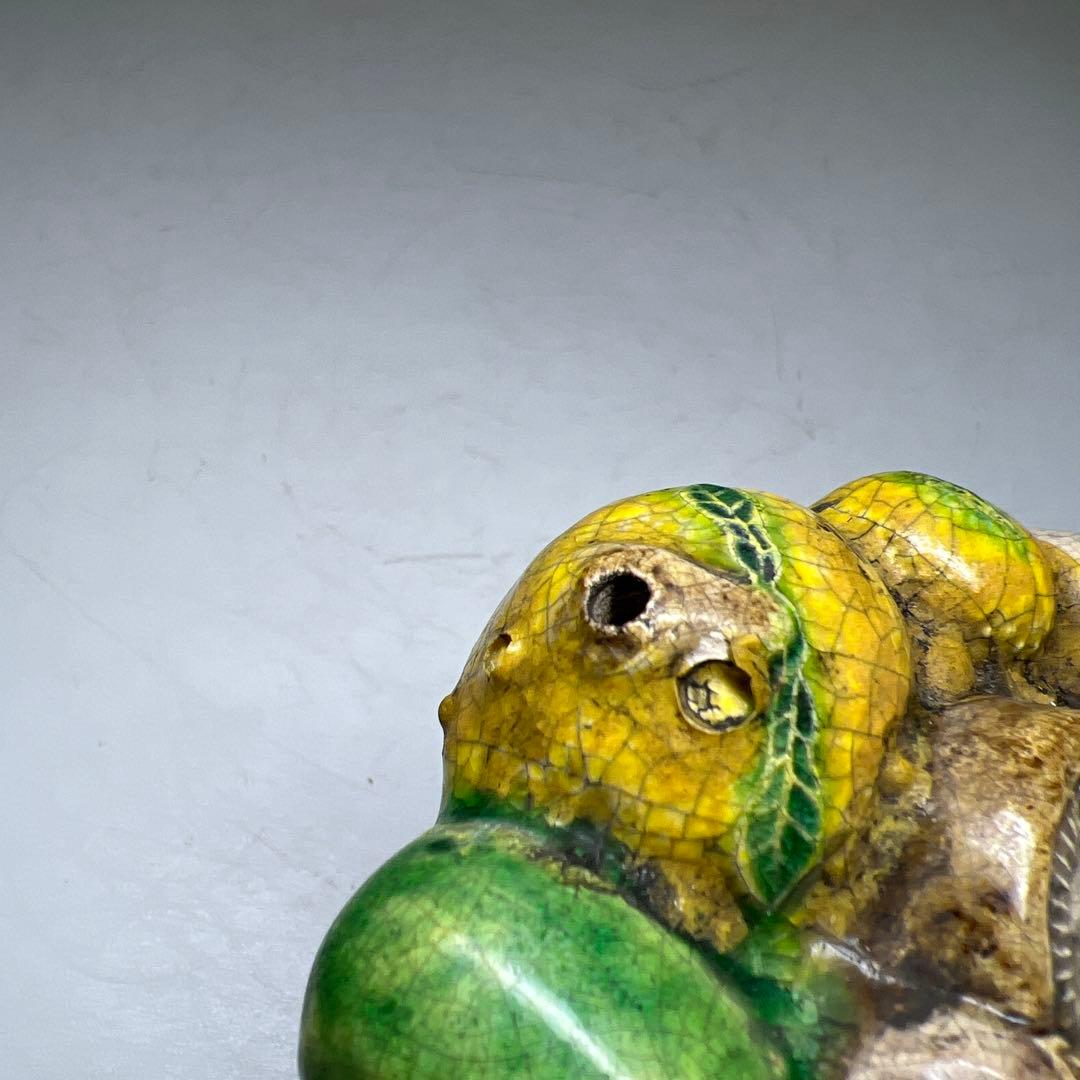 古代 中国 出来良 唐三彩水滴 幅約8㎝ 東Y7-0522⭐︎2F