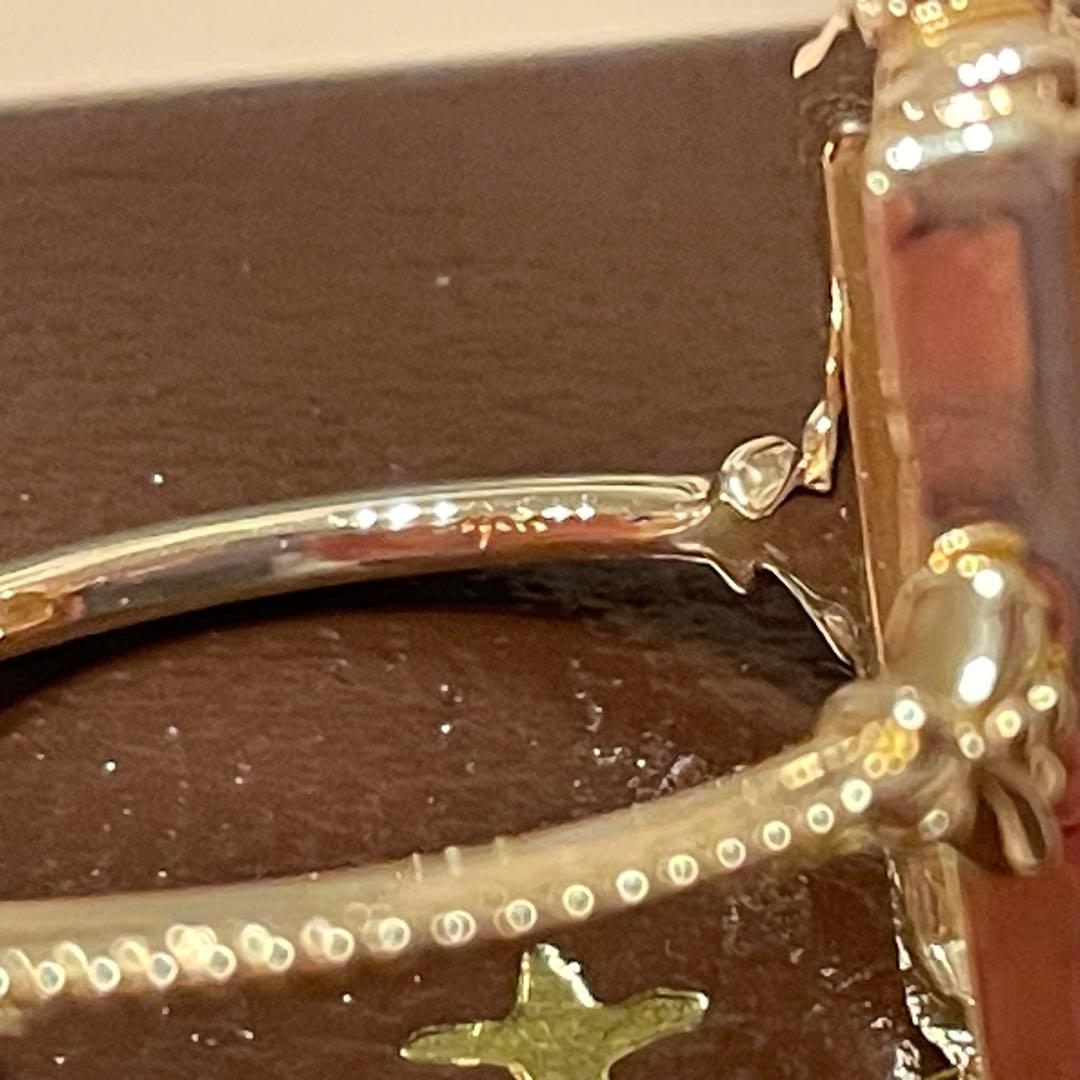 【新品】agete アガット　K10 SILVER ゴールドリング　シトリン　鳥