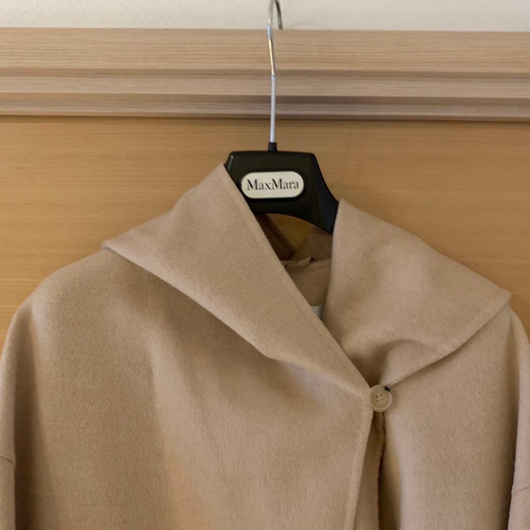 極美品】マックスマーラコートフード付40 ベージュ