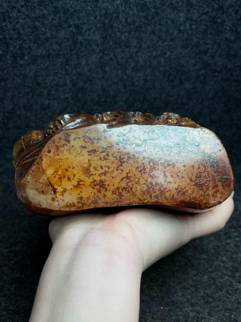 旧蔵 珍品 高古玉 観音仏像彫刻 開運 時代物 アンティーク 文房具 収蔵品