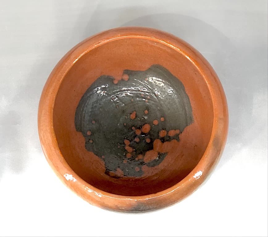 京焼・清水焼 洛東(宮川)香斎 作 赤楽 菓子盂 無傷 共箱