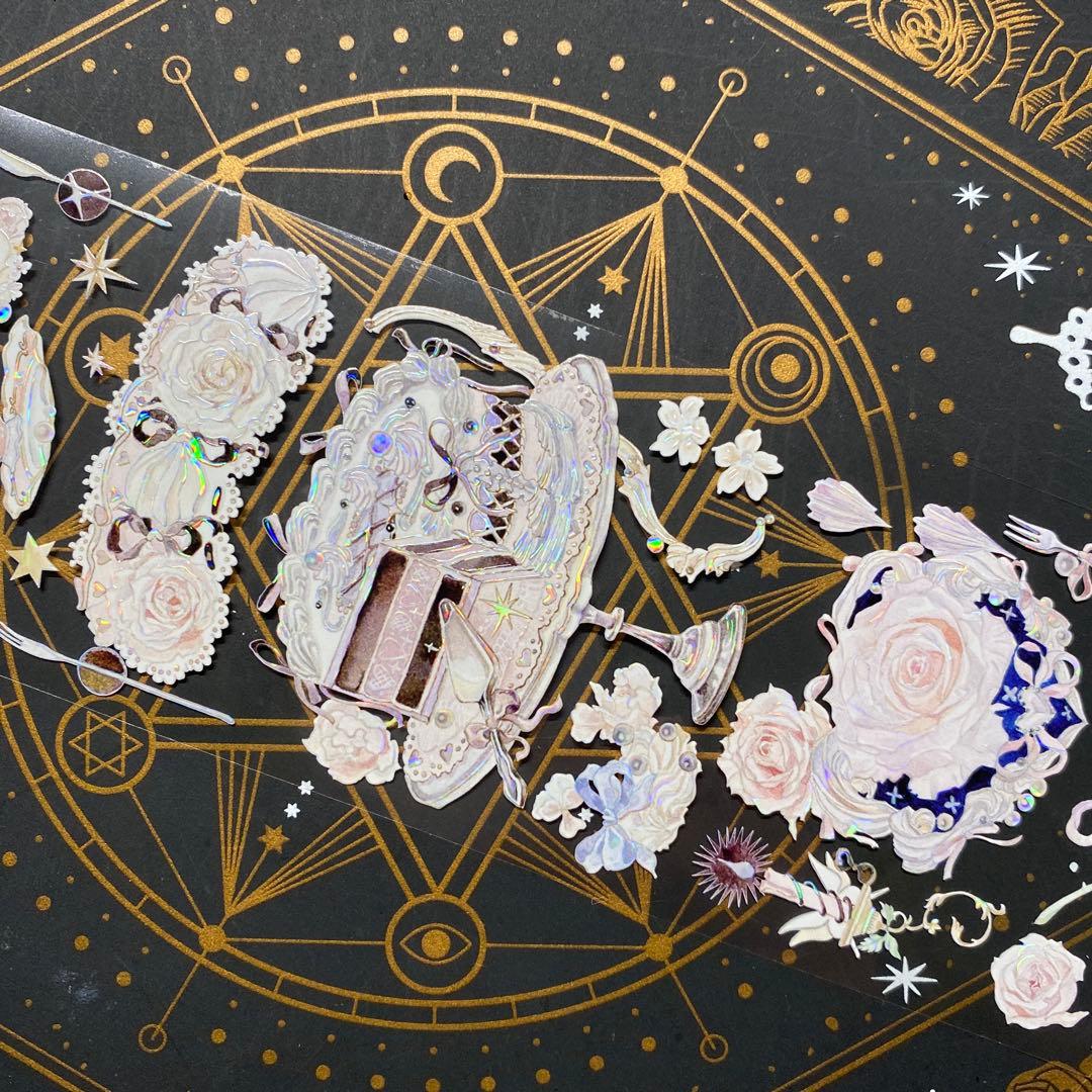 9259】海外 マステ 中古巻 貝殻光マスキングテープ お花 装飾系