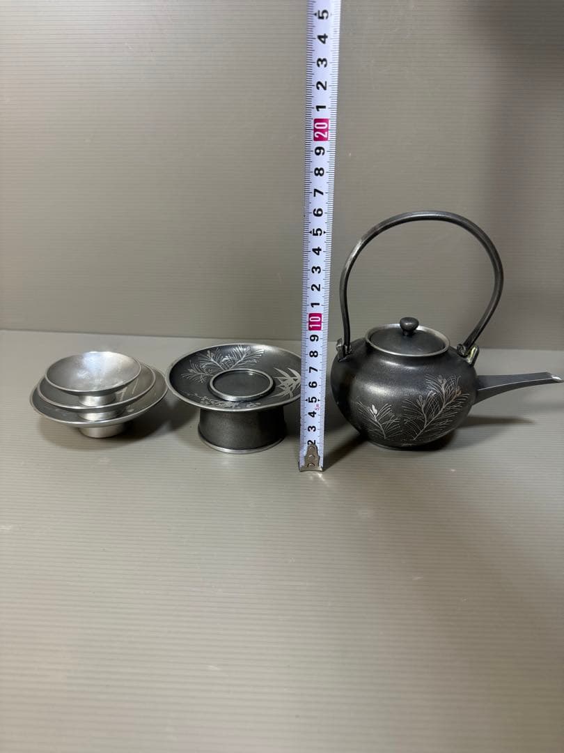 2253 錫製 屠蘇器　本錫　松竹梅