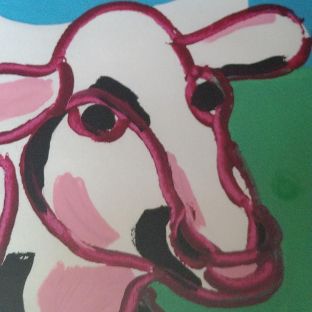 ニューヨークのアーティスト、マット'ブルゾストスキのピンクの牛の絵