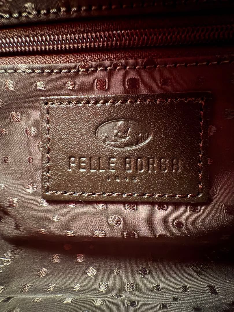 PELLE BORSA ペレボルサ 本革 ハンドバッグ 赤 美品 通勤 お出かけ