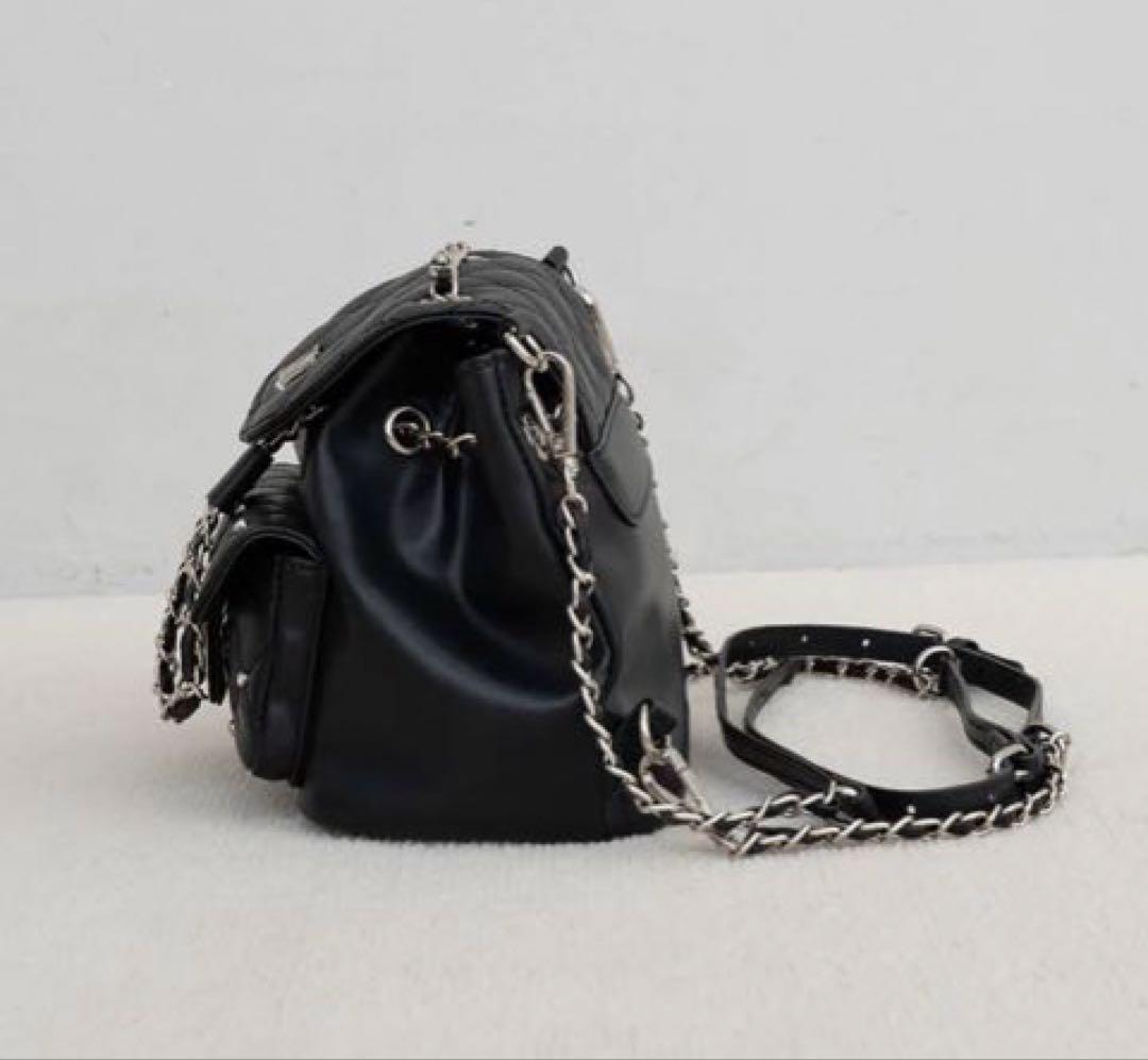 Darich キルティングビジューミニリュック ブラック - メルカリ