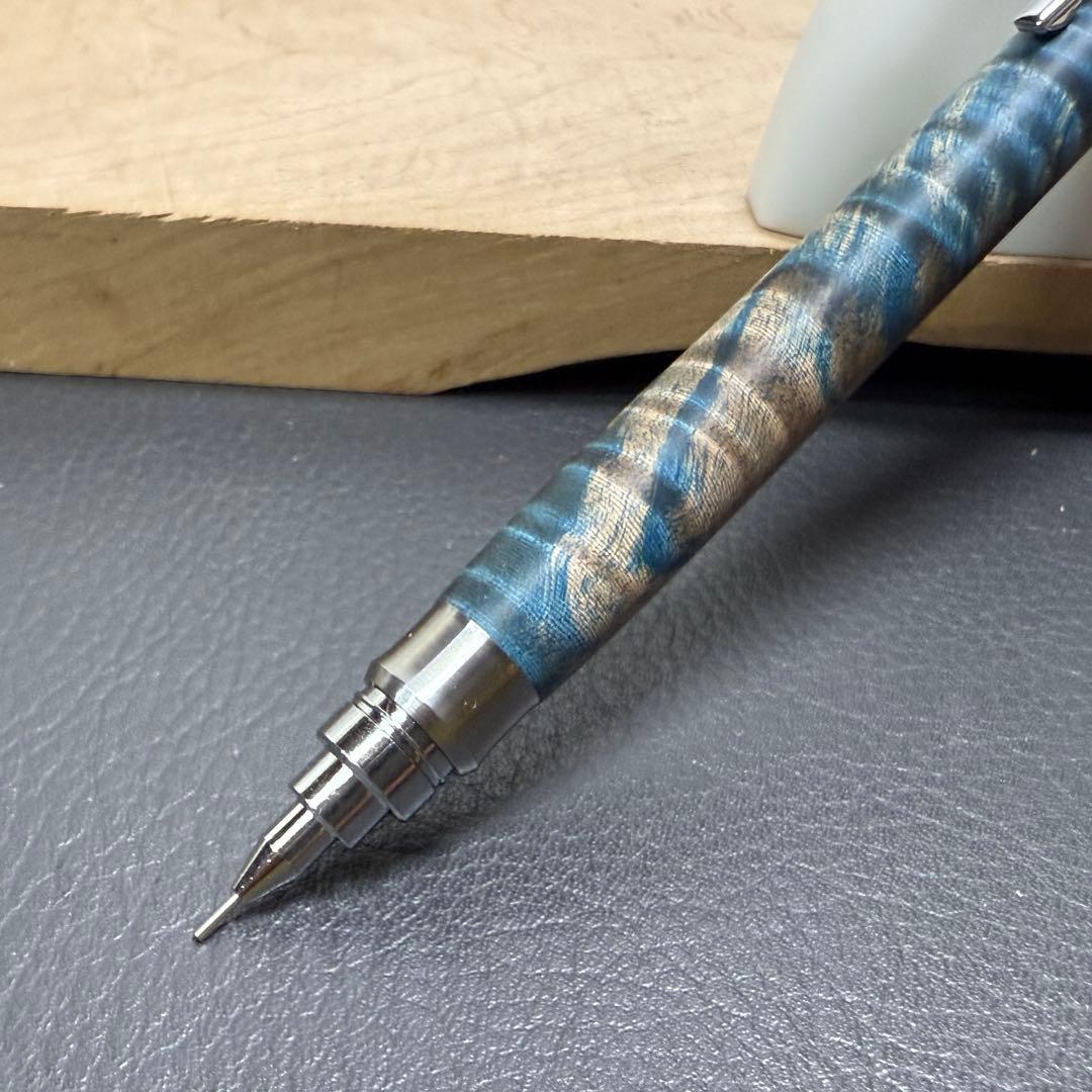 168栃トラ杢スタビ　木製シャーペン　最強低重心R② ステンレス