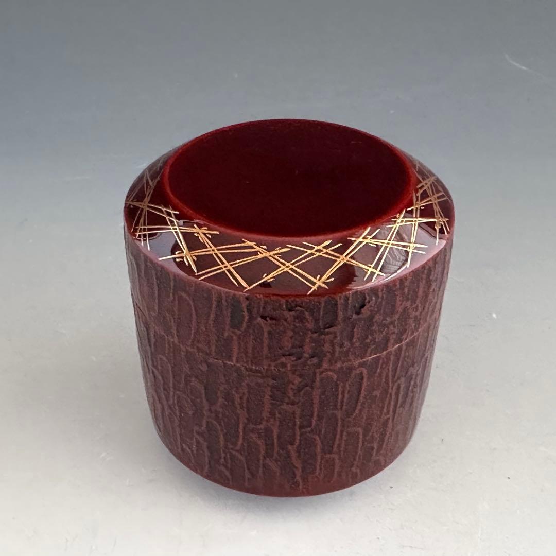 茶道具 松葉蒔絵 松皮塗 内銀 吹雪 薄茶器 吉田華正 共箱