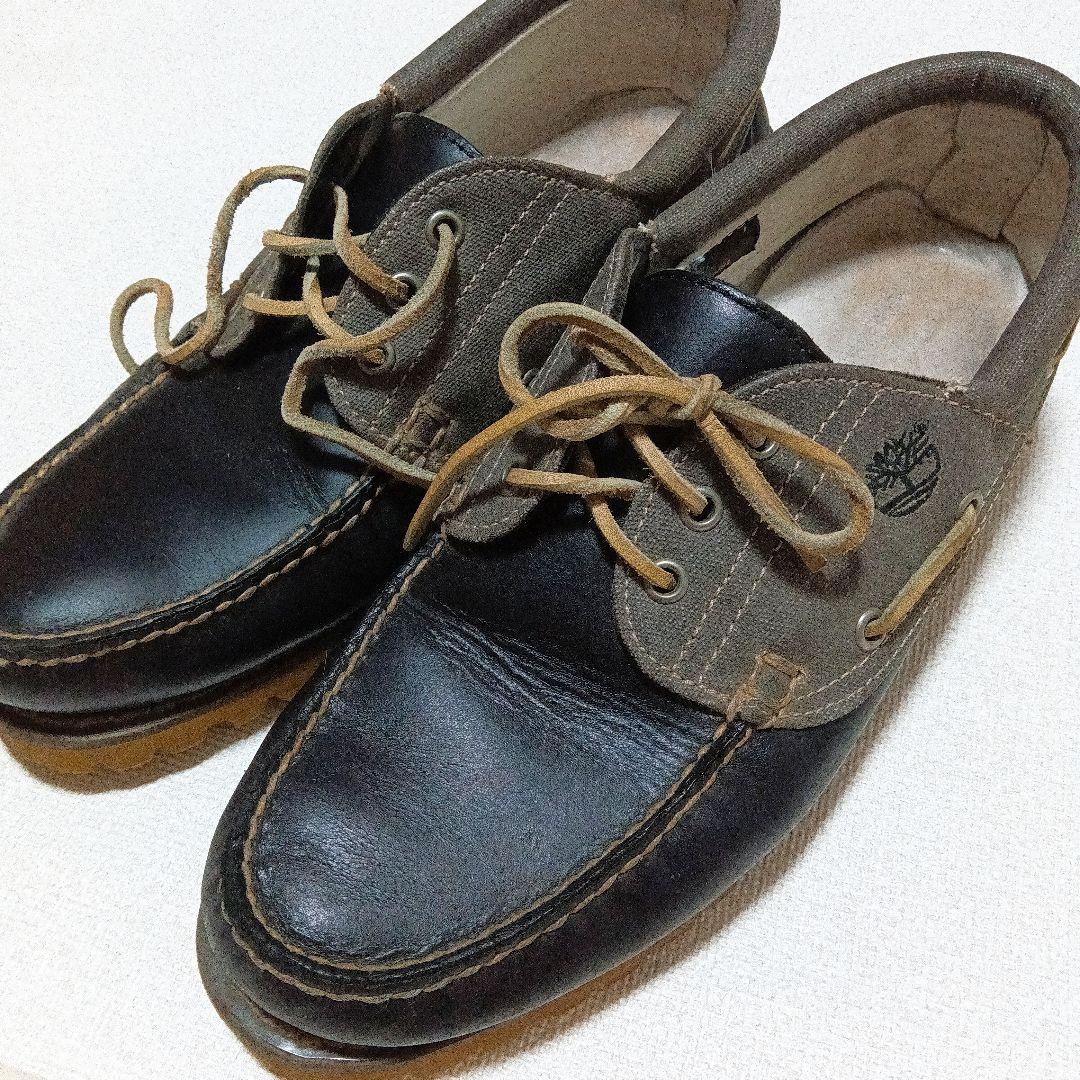 ティンバーランド　スリーアイ　モカシン　デッキシューズ　ブラック　28.0