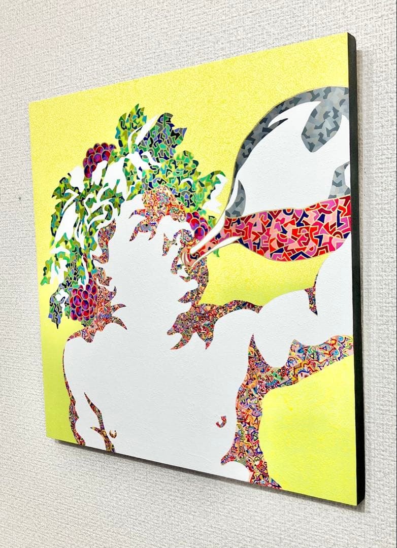 原画　バッカス　動物画　絵画　アクリル画　現代アート　細密画　手描き　一点物