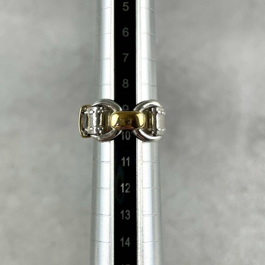 ■新品磨き済み■エルメス ベルトリング コンビ YG K18 SV #50