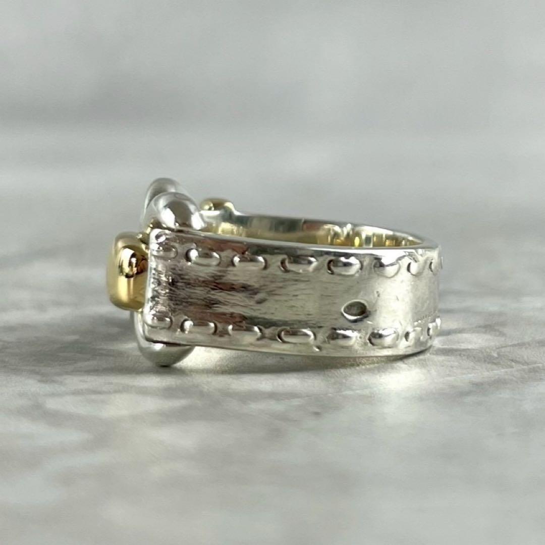 ■新品磨き済み■エルメス ベルトリング コンビ YG K18 SV #50