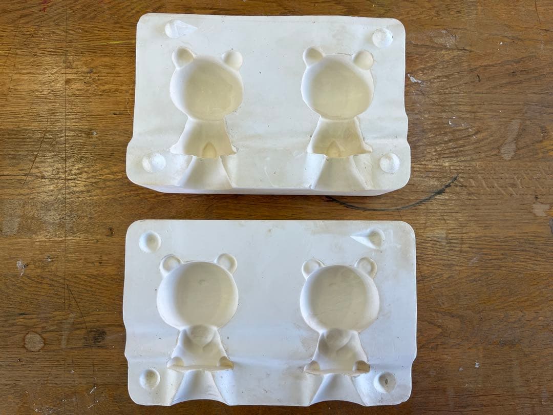 鋳込み用石膏型・動物5点セット（犬、熊、うさぎ①、うさぎ②