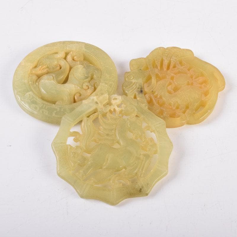 中国 玉石彫刻 玉器 玉珮 根付 11点まとめて V R8957